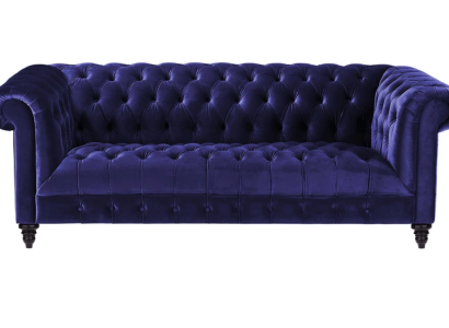 Chesterfield лиловый бархатный диван, роскошная обивка, диван со спинкой, трехместный